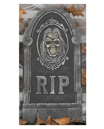 Gravestone With Skull RIP | as Halloween decoration | horror-shop.com