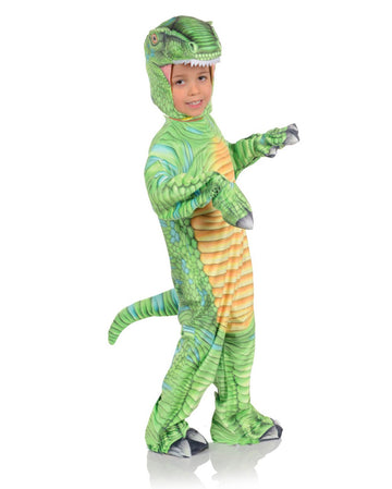 ReliBeauty Dino Kostüm Für Kinder – Mit Maske, Lila, Aus Polyester