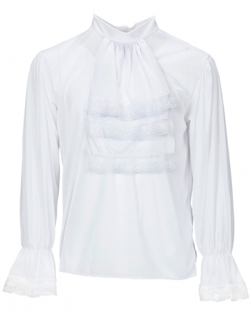 Spitzen Jabot - Weißer Jabot mit Volant-Rüschenkragen | Horror-Shop.com