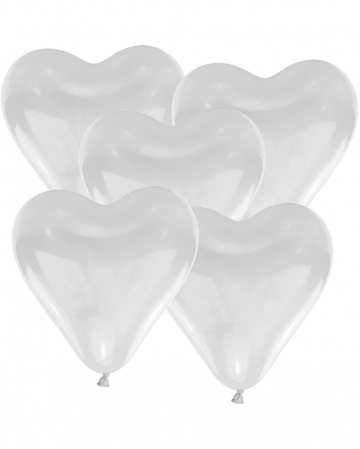 White Heart Balloons 10 Pcs. | Balloon in heart shape | horror-shop.com