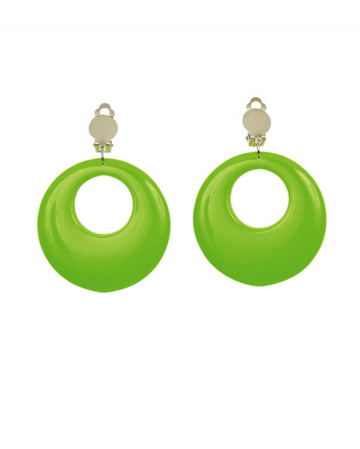 80s Neon Green Earrings | Neon earrings 80`s style | Horror-Shop.com