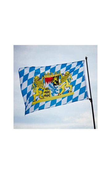 Bayern Fahne mit Wappen | Bayrische Flagge weiß/blau ...