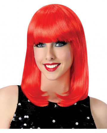 Revue Girl Perücke mit Pony rot 