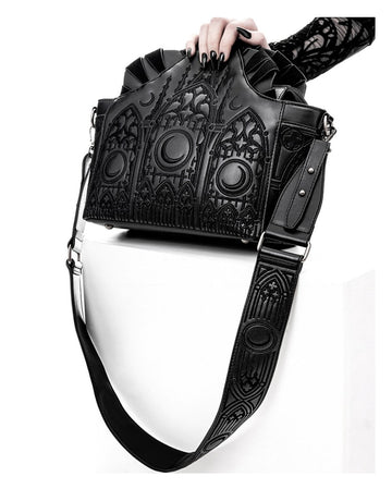 NET TOYS Gothic Handtasche Sarg - Schwarz-Silber Für Halloween & Mottopartys