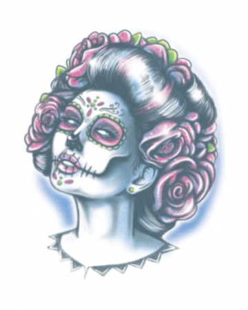 Day Of The Dead Glue Tattoo Senora Muerte 