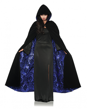 Deluxe Hooded Cape Black-violet 