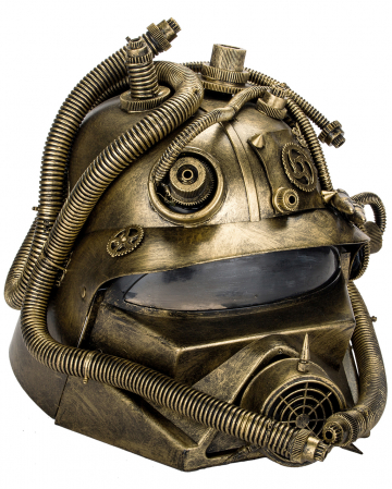 Firefighter Steampunk Gas Helmet with visor & tubes | Horror-Shop.com