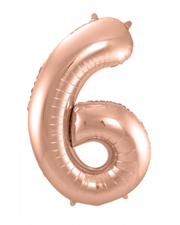 Foil Balloon Number 6 Rose Gold 