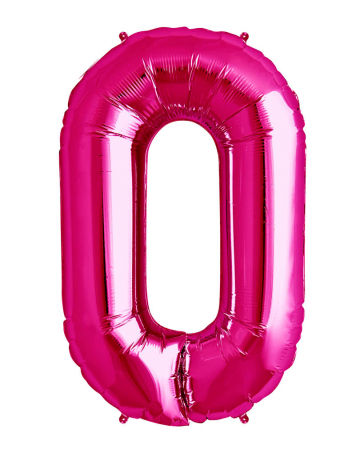 Pink Foil Balloon number 0 