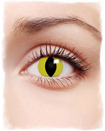 Kontaktlinsen gelbe Katzenaugen Motiv 