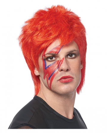 Glam Rocker Wig Neon Orange 
