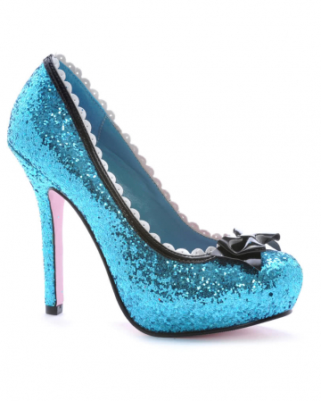 Glitter pumps with bow Blue UK 6 US 8