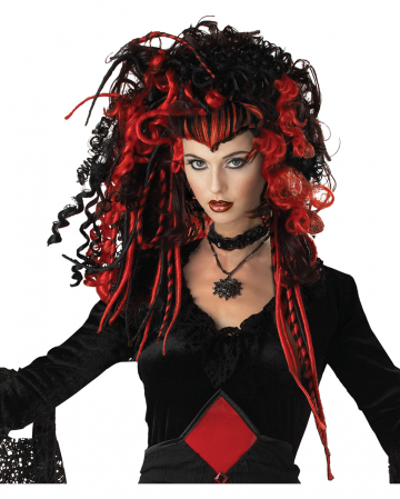 Gothic Vamp Wig Black-red 