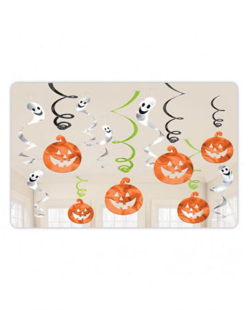 Halloween Pumpkin & Spirits Dekospiralen 12-tlg 