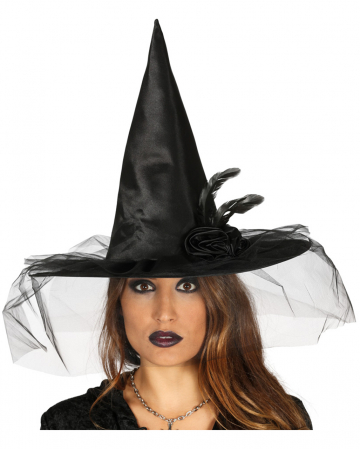 Witch Hat With Flower And Tulle 