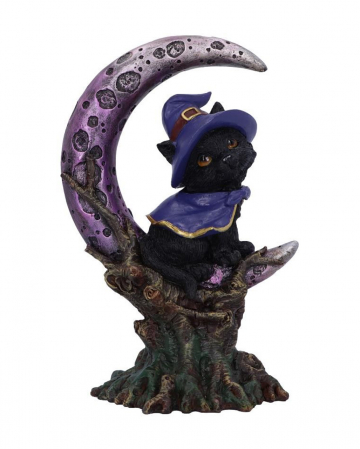 Witch Kitten With Purple Crescent Moon 18,5cm 