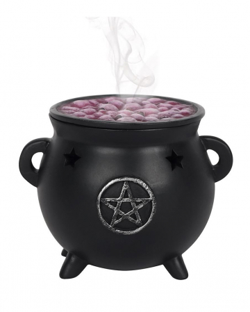 Witch Cauldron With Pentagram Incense Holder 