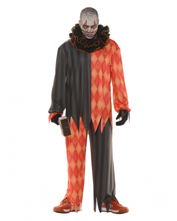 Evil clown costume with ruffled collar XL