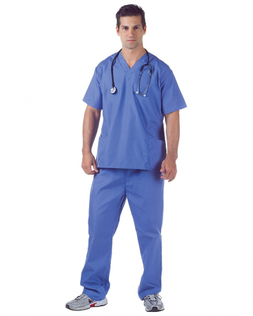 Hospital Scrubs XXL | Blue hospital smock as a costume | Horror-Shop.com