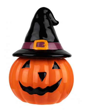 ハロウィーンカッティングダイ　##1043 Jack O'Lantern With Witch Hat Cookie Jar | Halloween Homeware