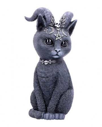 Occult Cat Figure With Goat Horns 26,5cm 