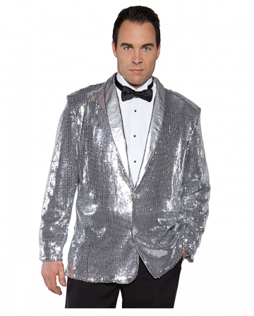 Sequin jacket silver | Buy a disco jacket | Horror-Shop.com