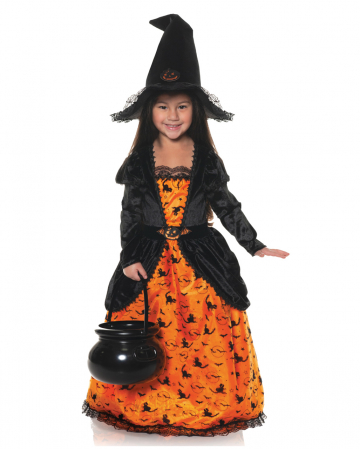 Pumpkin Witch With Hat Children Costume 