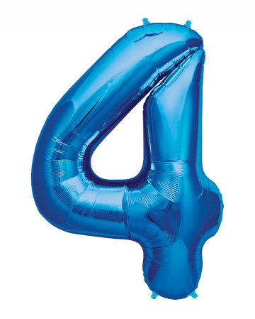 Foil balloon number 4 Blue 