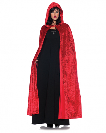Red Velvet Cloak | Red Cape as a vampire cape | Horror-Shop.com