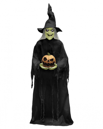 Scary Witch With Flame Pumpkin Animatronic 215cm ★ | Horror-Shop.com