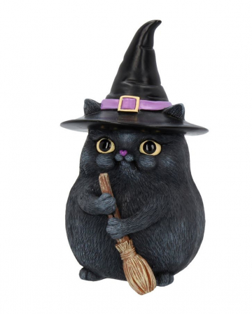 Schwarze Katze mit Hexenhut 