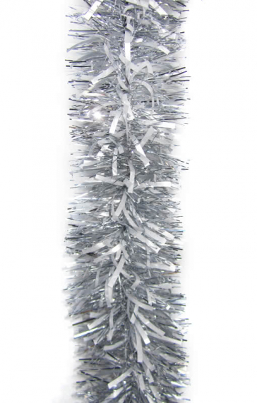 Tinsel Garland Silver 10 cm x 3 m | Glittering Garland | Festive ...