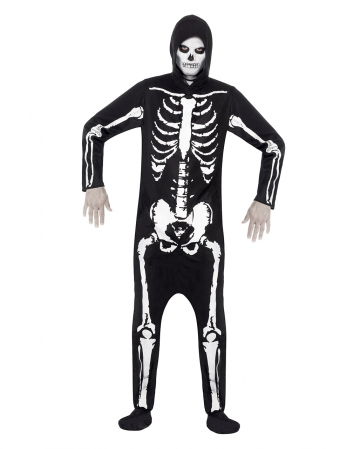 Skeleton costume with hood M