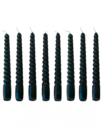 Black pointed candles turned 8pcs 