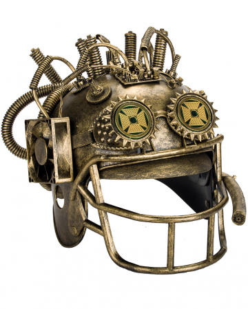 Steampunk Baseball Helmet with open visor | Horror-Shop.com