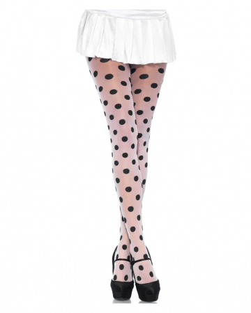 White tights with black dots 