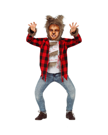 Werewolf Kids Costume With Fur Hat 