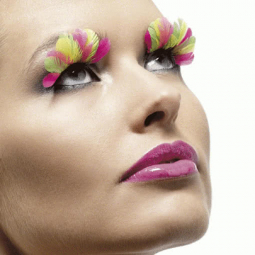 Feder Wimpern Multi Colour Neon 