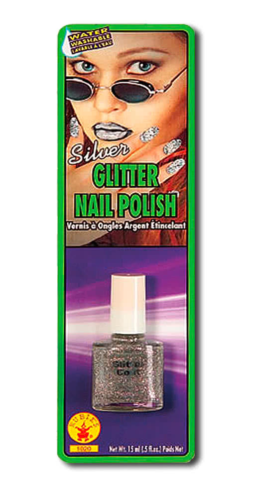 Glitter nail polish silver Glitter nail polish for the Disco Make Up