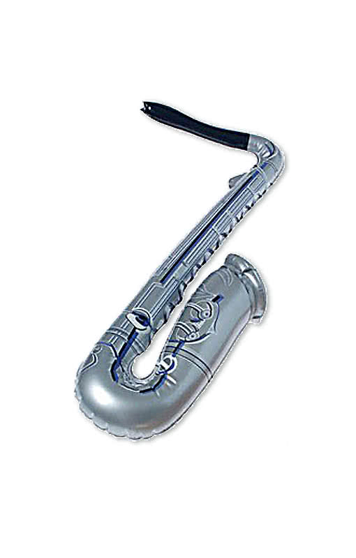 Inflatable saxophone silver Silver saxophone for inflating Horror
