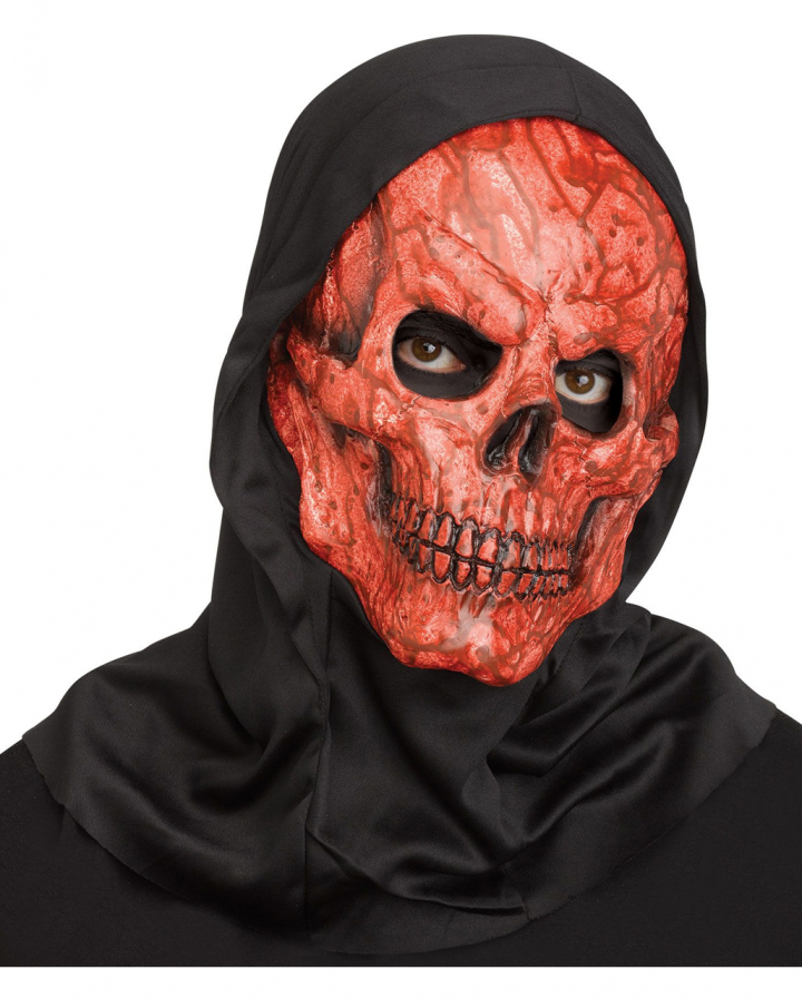 Bloody Skull Mask With Hood for Halloween | Horror-Shop.com