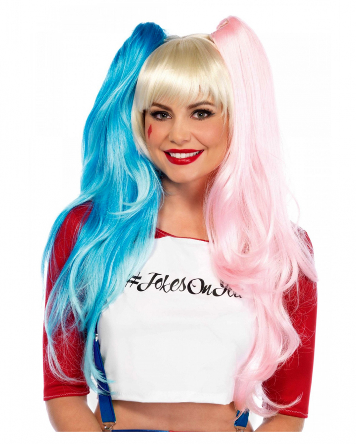 Cosplay Wig With Light Blue/pink Pigtails ★