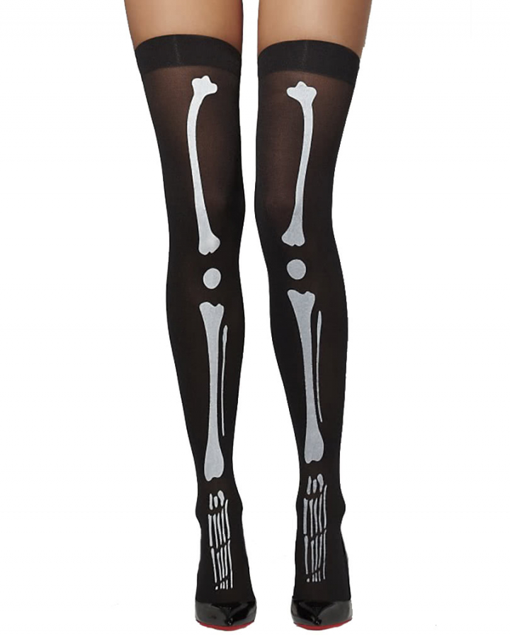 Halloween Skelett Socken Overknee - Gruselige Strümpfe Für Kostümparty Und Cosplay