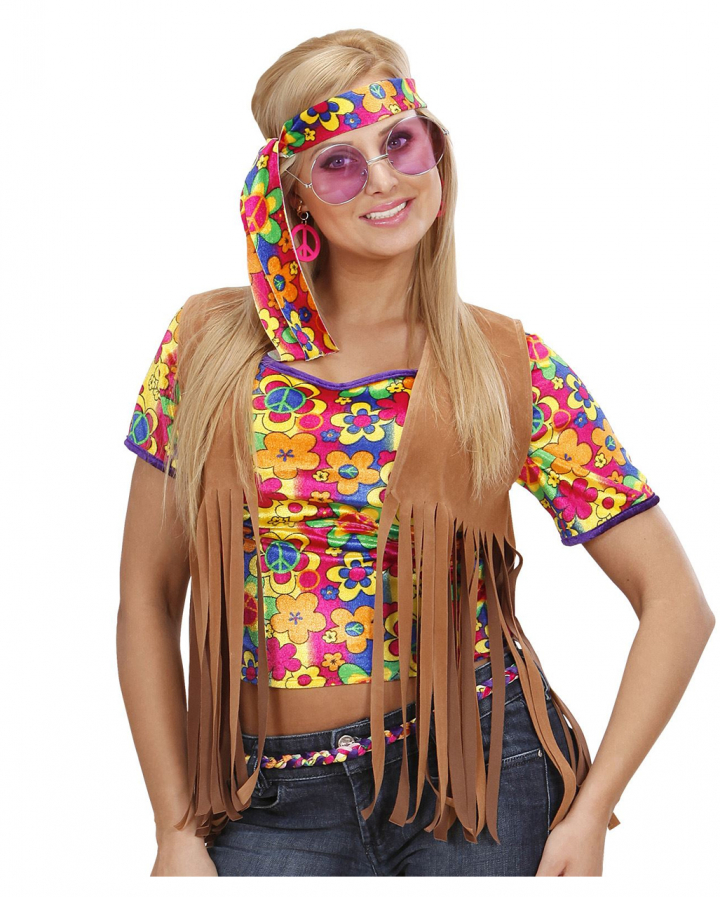 Hippie Vest With Fringes & Headband buy cheap hippie costumes online