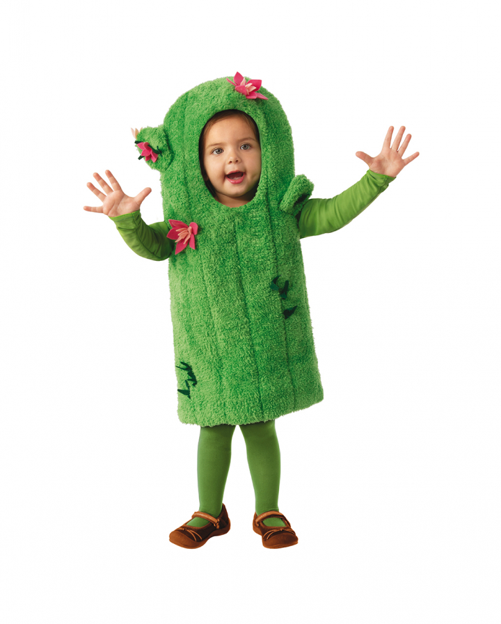grünes kaktus kostüm mit blüten für kinder ★  horrorshop