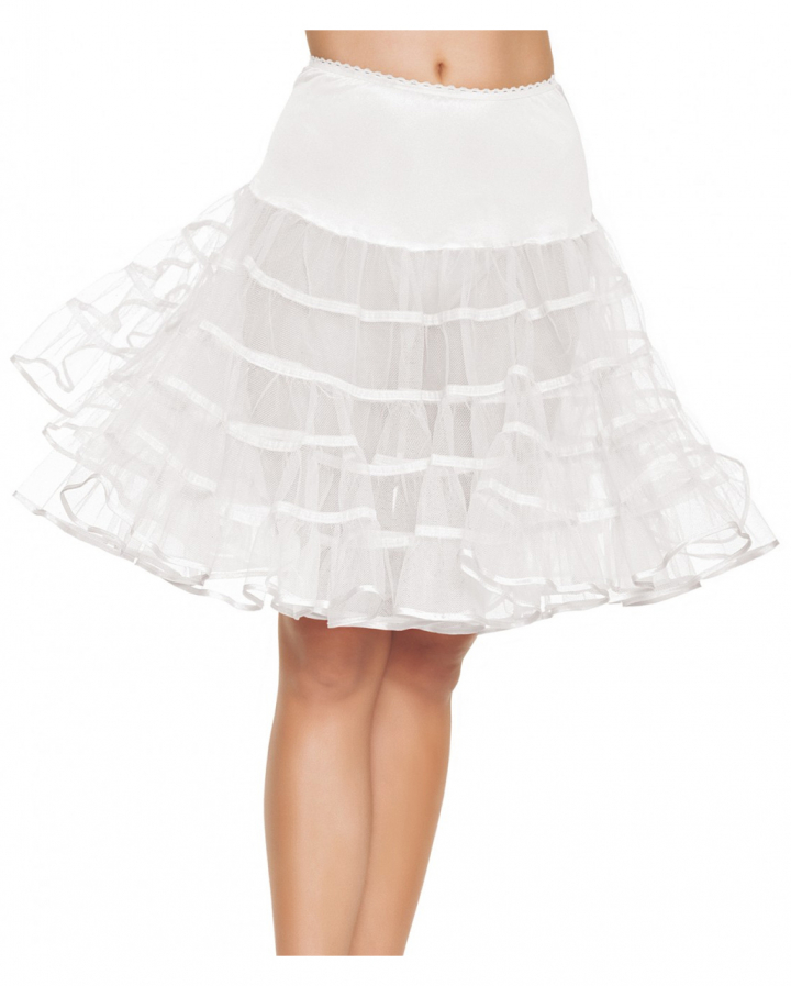 Petticoat 2-lagig, Weiß – Größe 36/38, Aus 100% Polyester Für Karneval & Fasching