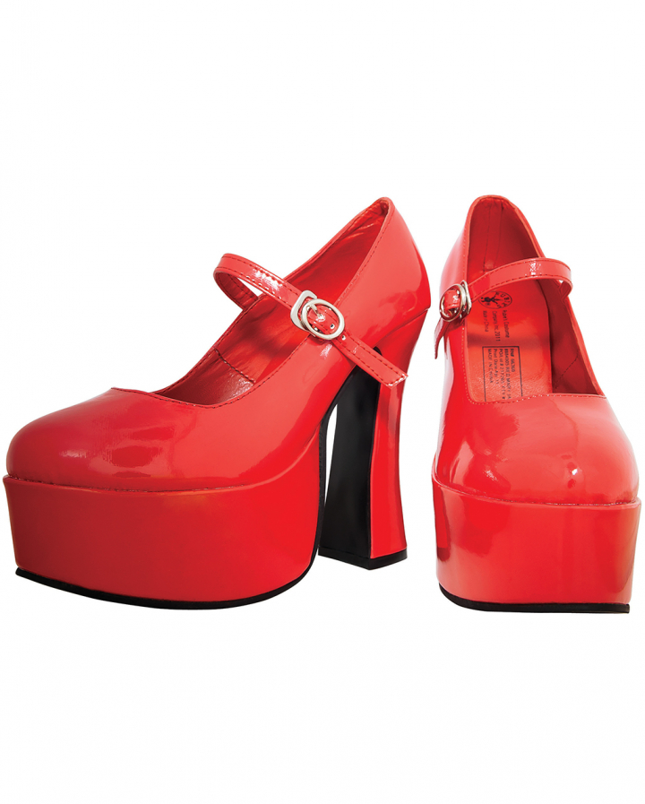 Mary Jane Pumps Red as costume accessories