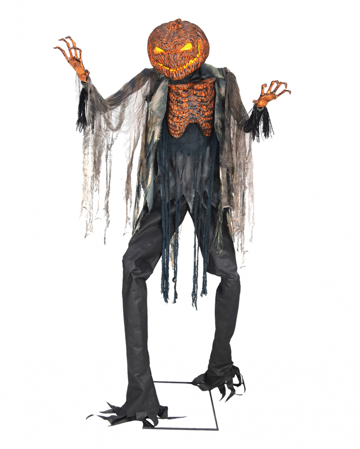 Glowing Pumpkin Scarecrow Animatronic With Horror