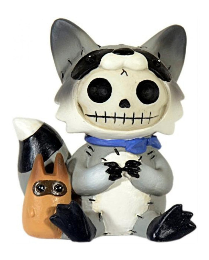 3 Inch Furrybone Bandit The Raccoon Figurine - Grey & Black Resin Collectible Animal Statue - View #11