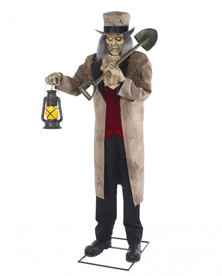 Gravedigger With Lamp Halloween Animatronic